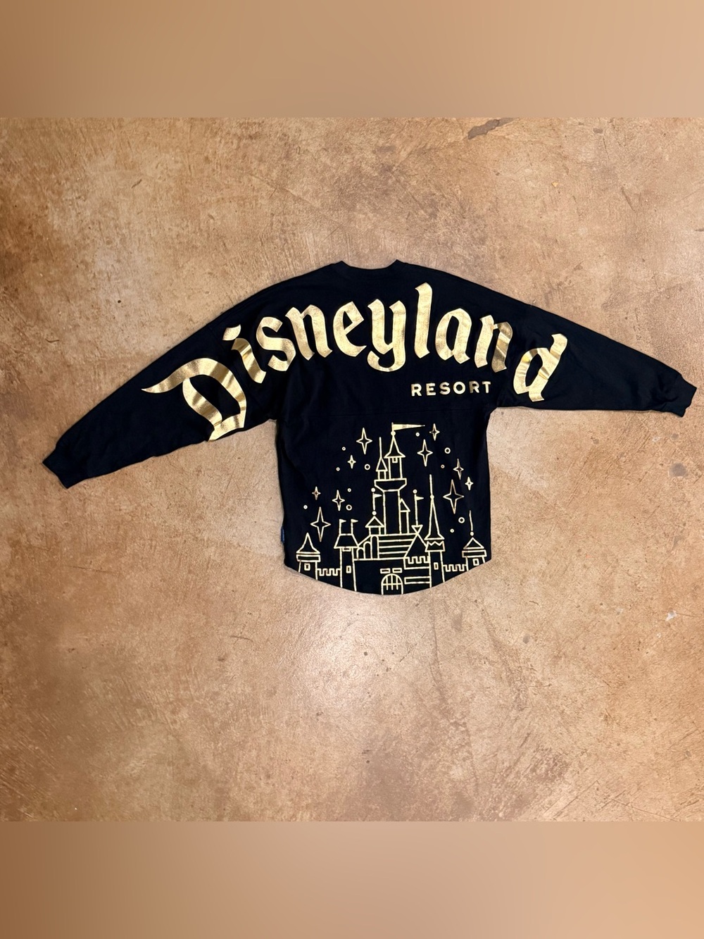 Spirit Jersey Disneyland Resort Long Sleeve Shirt black shimmery gold xs